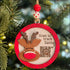 Handmade Wooden Christmas Ornament with Reindeer and Santa Tracker QR Code Design